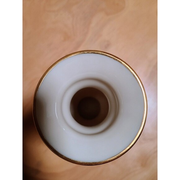 Vintage Lenox Vase Athenian Collection Embossed Floral Cream w/Gold Trim 7” Tall - Picture 3 of 6